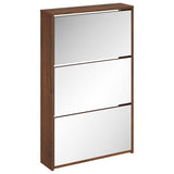 Vidaxx skoskab med spejl 3-lags 63x17x102,5 cm brun eg
