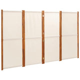 Vidaxl kamerscherm met 4 panelen 280x180 cm crèmewit