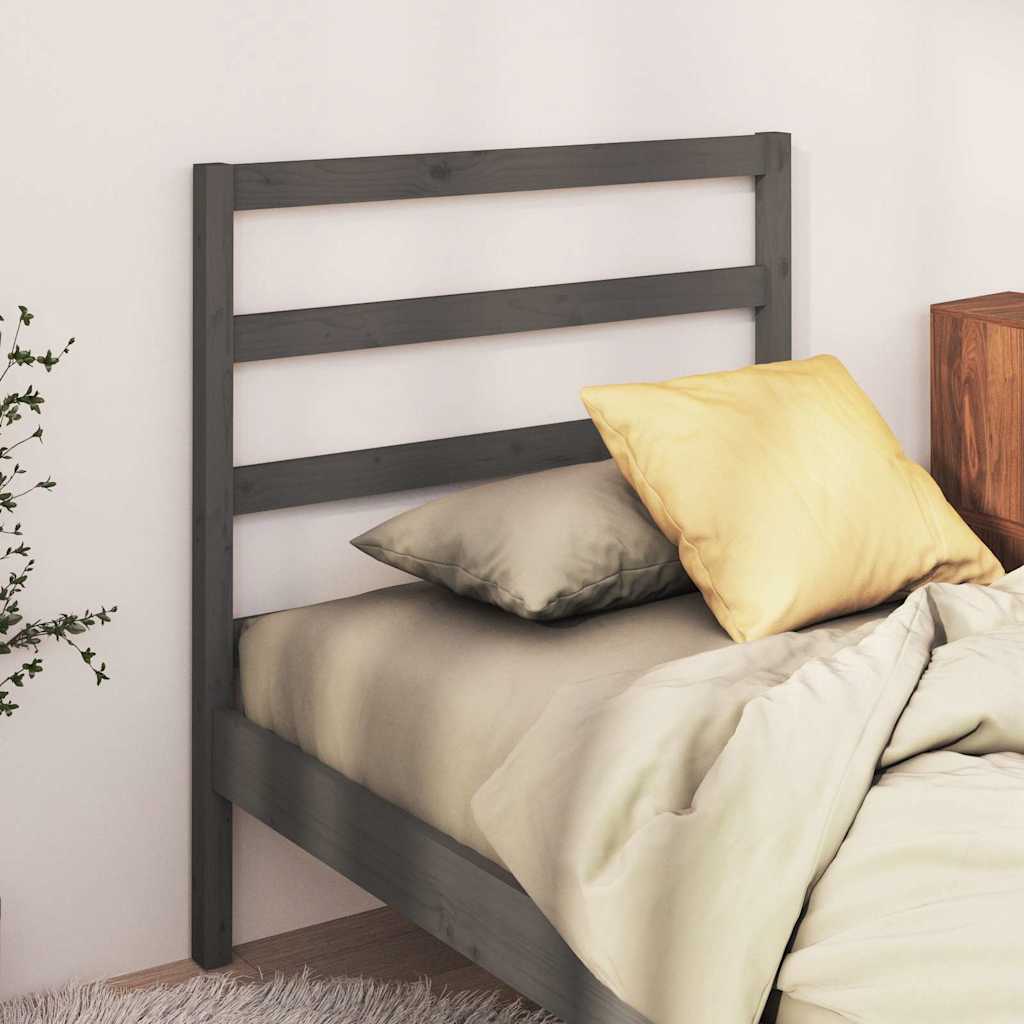 Vidaxl hoofdbord 106x4x100 cm massief grenenhout grijs