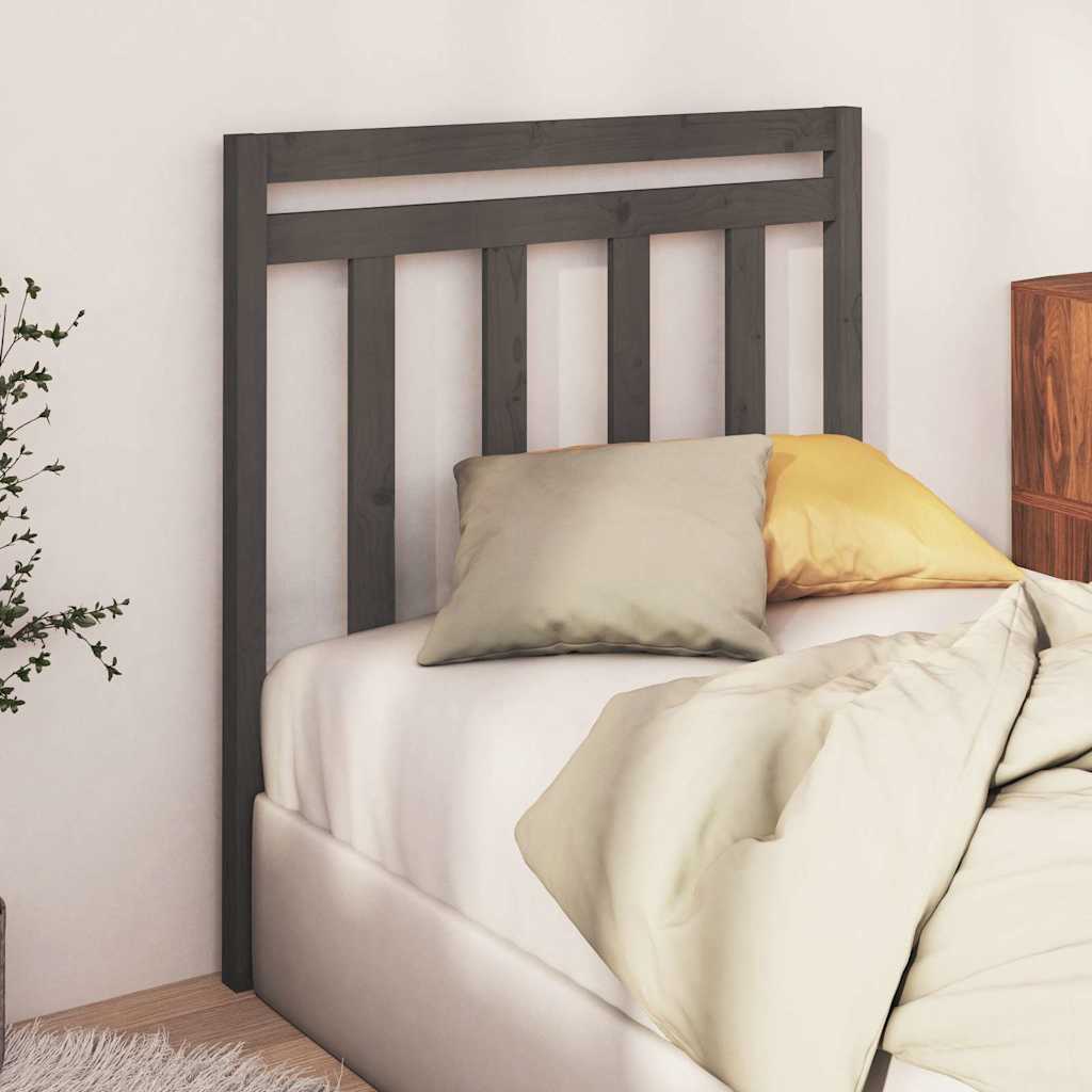 Vidaxl hoofdbord 81x4x100 cm massief grenenhout grijs