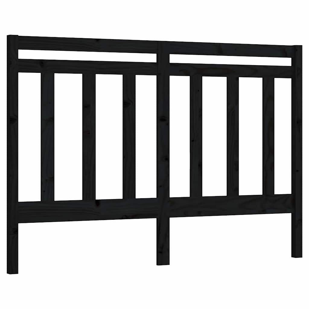 Vidaxl hoofdbord 126x4x100 cm massief grenenhout zwart