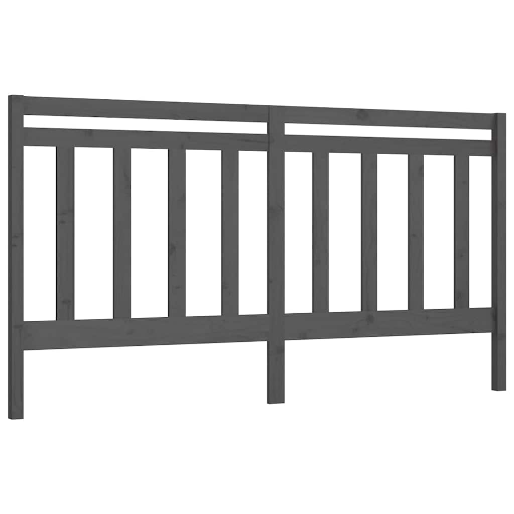 Vidaxl hoofdbord 206x4x100 cm massief grenenhout grijs