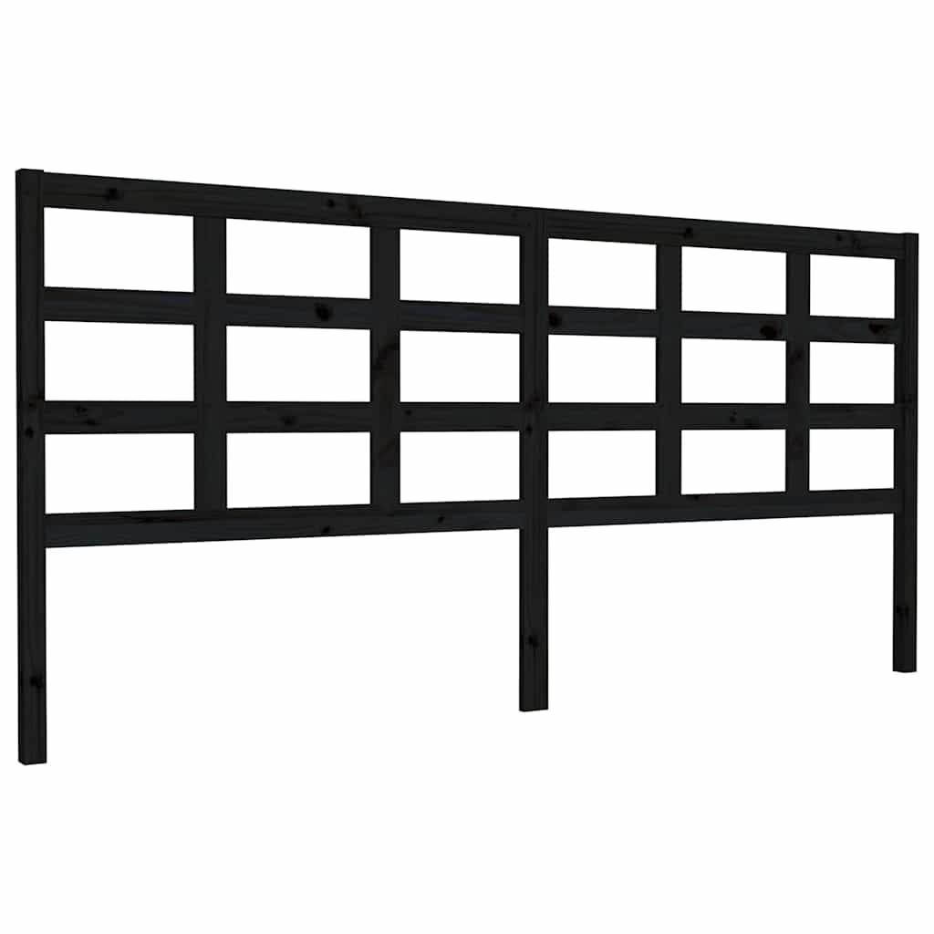 Vidaxl hoofdbord 205,5x4x100 cm massief grenenhout zwart