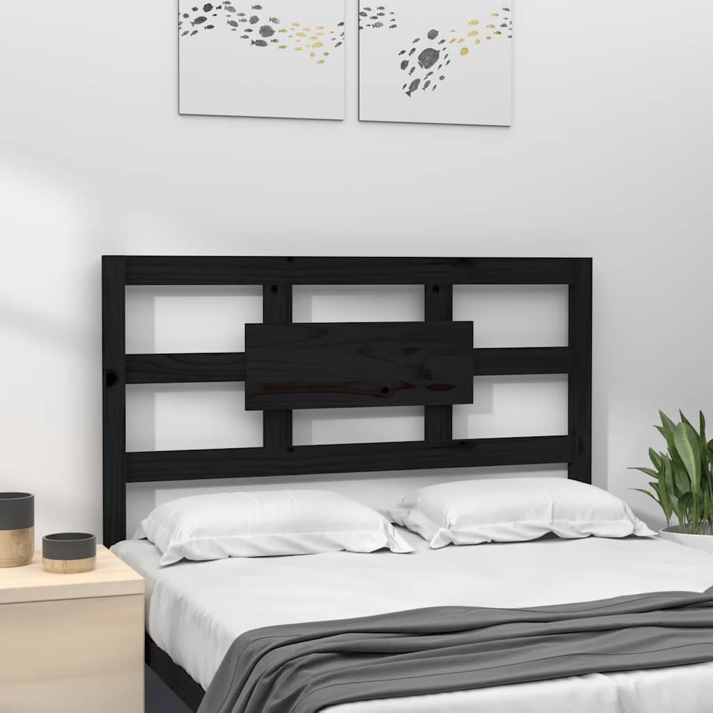 Vidaxl hoofdbord 80,5x4x100 cm massief grenenhout zwart
