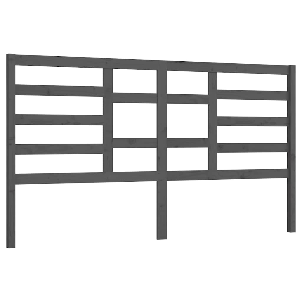 Vidaxl hoofdbord 206x4x104 cm massief grenenhout grijs