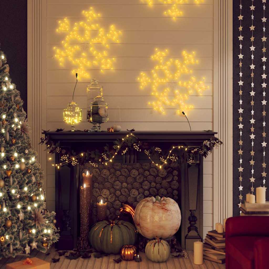 Vidaxl kerstfiguur sneeuwvlok met 144 warmwitte led's 59x59 cm