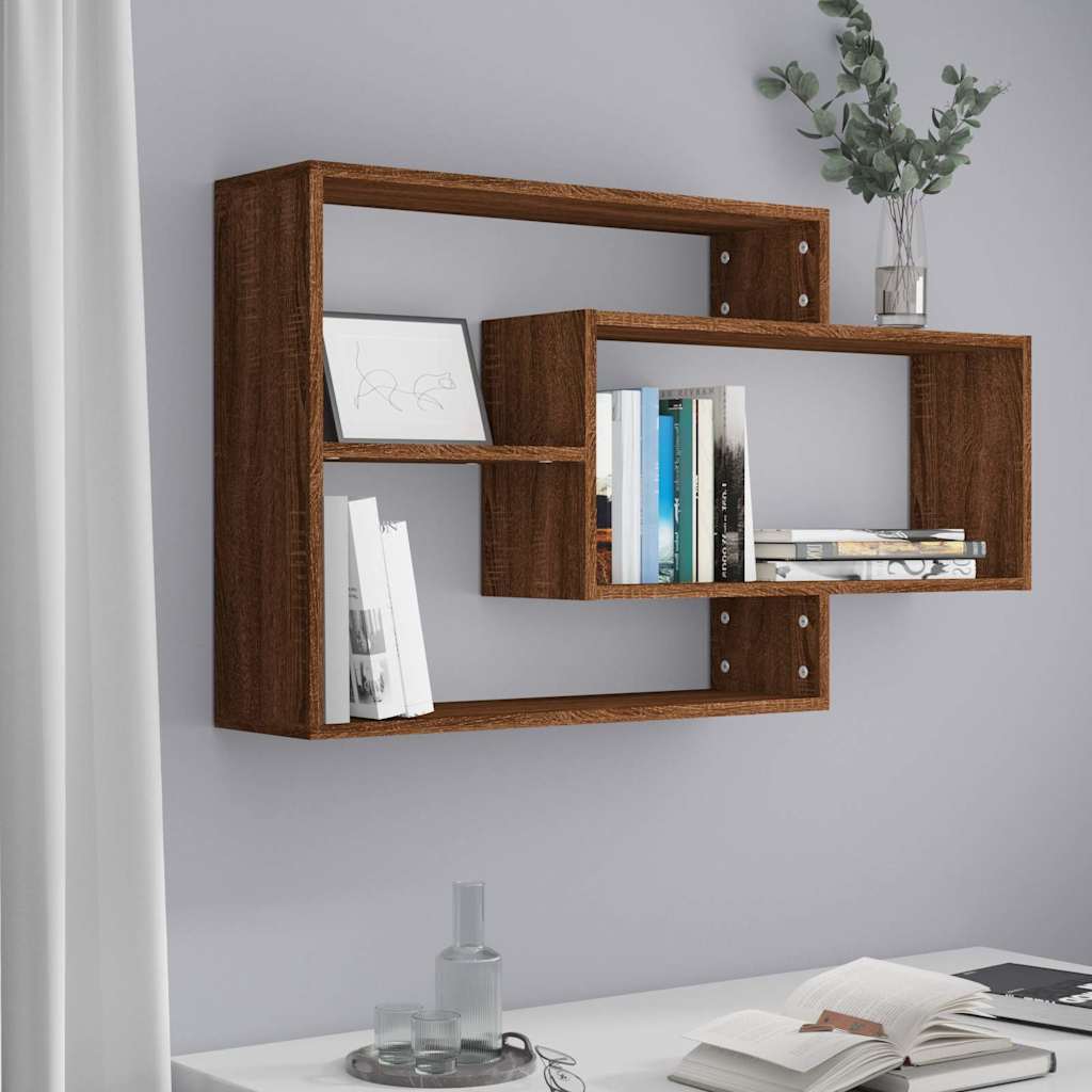 Vidaxl wandschap 104x20x58,5 cm bewerkt hout bruin eikenkleur