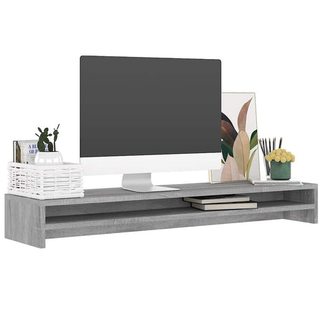 Vidaxl Monitor Standard 100x24x13 cm forarbejdet trægrå sonoma eg