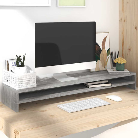 Vidaxl Monitor Standard 100x24x13 cm forarbejdet trægrå sonoma eg