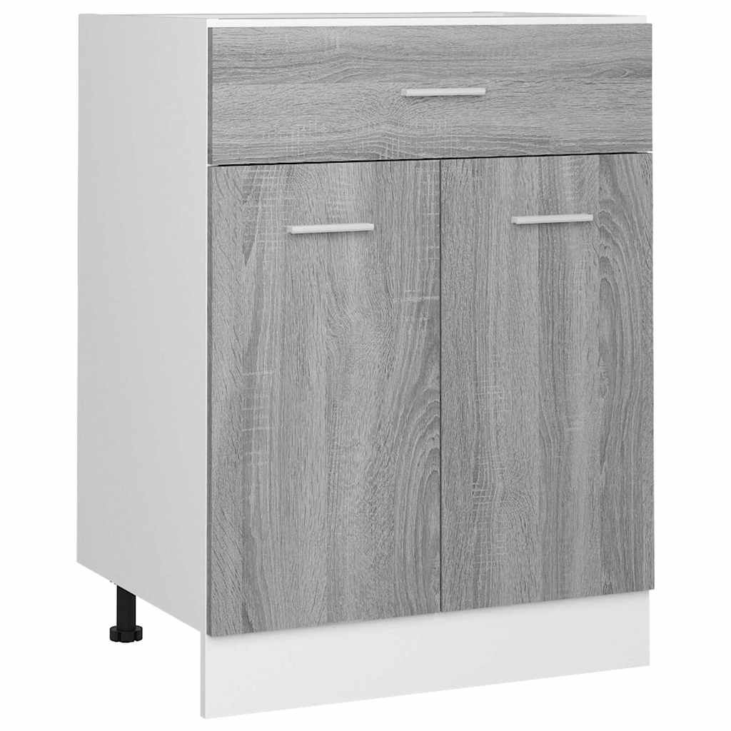 Vidaxl onderkast met lade lyon 60x46x81,5 cm bewerkt hout grijs sonoma