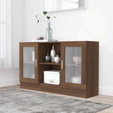 Vidaxl vitrinekast 120x30,5x70 cm bewerkt hout bruin eikenkleur