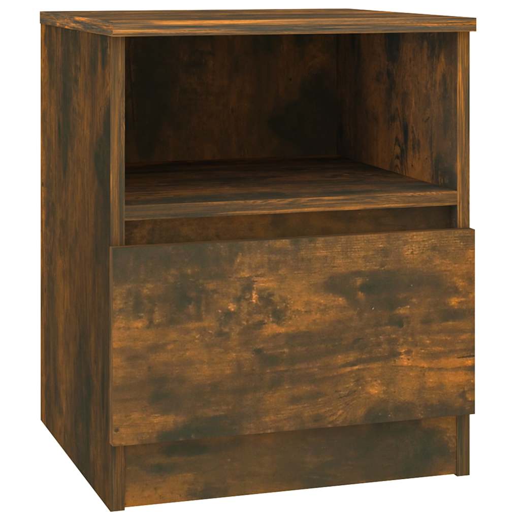 Vidaxl nachtkastje 40x40x50 cm bewerkt hout gerookt eikenkleurig