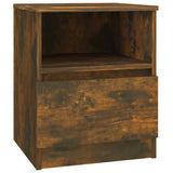 Vidaxl nachtkastje 40x40x50 cm bewerkt hout gerookt eikenkleurig
