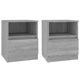 Vidaxl nachtkastjes 2 st 40x40x50 cm bewerkt hout grijs sonoma eiken