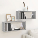Vidaxl wandschappen kubus 2 st 60x15x23 cm bewerkt hout grijs sonoma