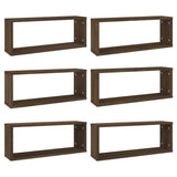Vidaxl wandschappen kubus 6 st 60x15x23 cm bewerkt hout bruin eiken