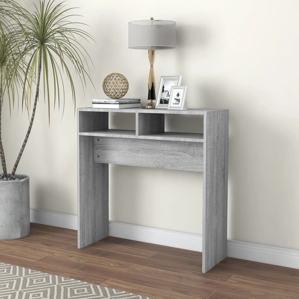 Vidaxl wandtafel 78x30x80 cm bewerkt hout grijs sonoma eikenkleurig