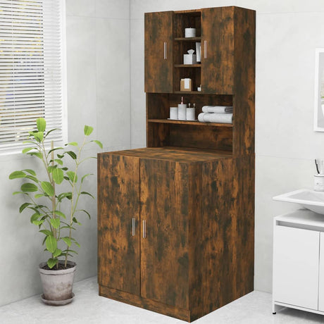 Vidaxl Washing Machine Cupboard 70.5x25.5x90 cm Røget eg Farvet