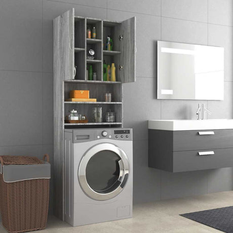 Vidaxl Washing Machine Cabinet 64x25.5x190 cm Grå sonoma eg Farvet