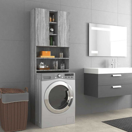 Vidaxl Washing Machine Cabinet 64x25.5x190 cm Grå sonoma eg Farvet