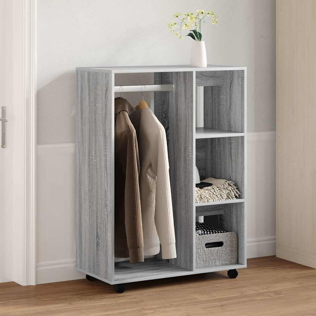 Vidaxl kledingkast 80x40x110 cm bewerkt hout grijs sonoma eikenkleurig