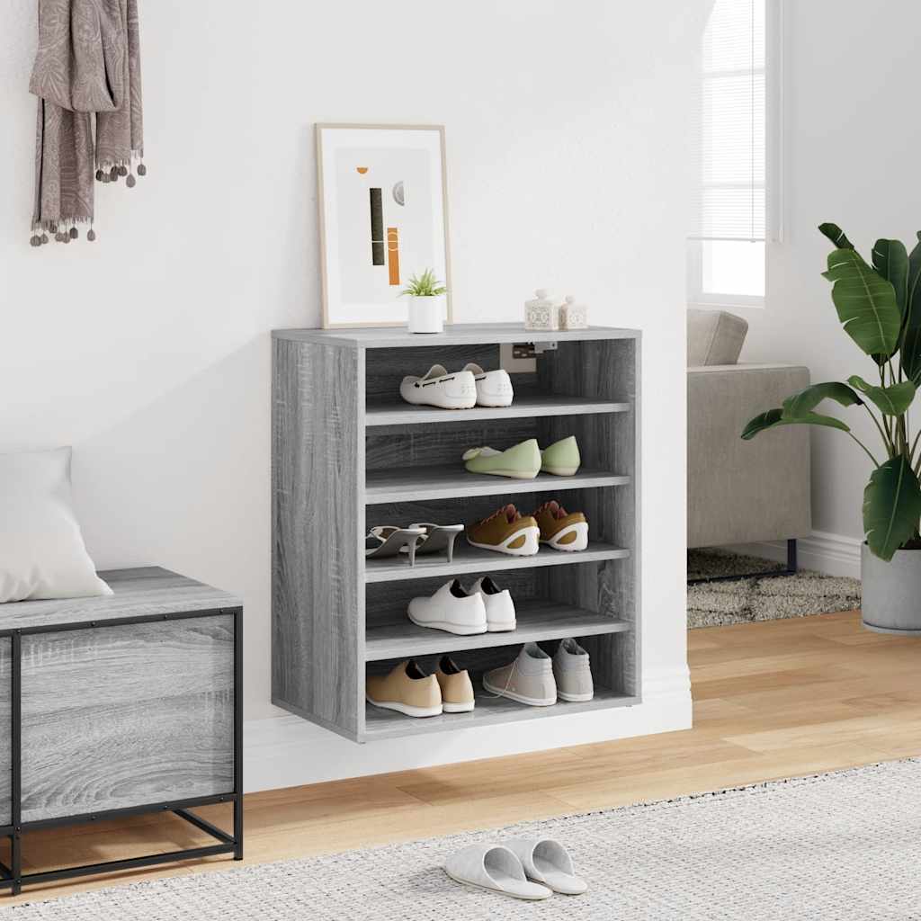 Vidaxl Shoe Cabinet 60x35x70 cm Property Wood Smoked Oak Farvet