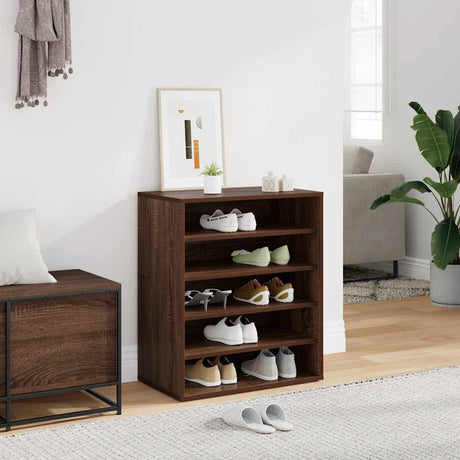 Vidaxl Shoe Cabinet 60x35x70 cm skåret træbrun eg farve