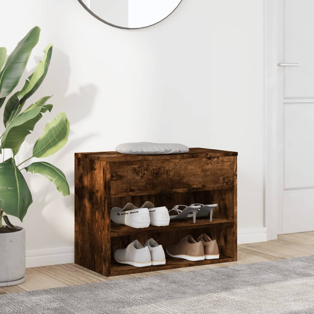 Vidaxl Shoes Bank 60x30x45 cm Property Wood Smoked Oak Farvet