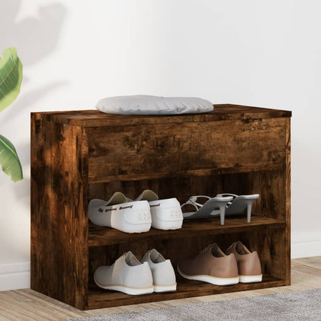 Vidaxl Shoes Bank 60x30x45 cm Property Wood Smoked Oak Farvet
