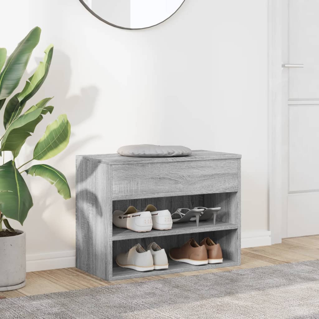 Vidaxl Shoes Bank 60x30x45 cm Property Wood Grey Sonoma Oak Farvet