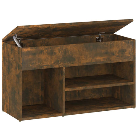 Vidaxl Shoe Bench 80x30x45 cm Forarbejdet træ Røget eg Farvet