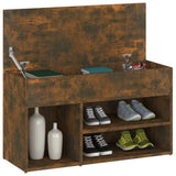 Vidaxl Shoe Bench 80x30x45 cm Forarbejdet træ Røget eg Farvet