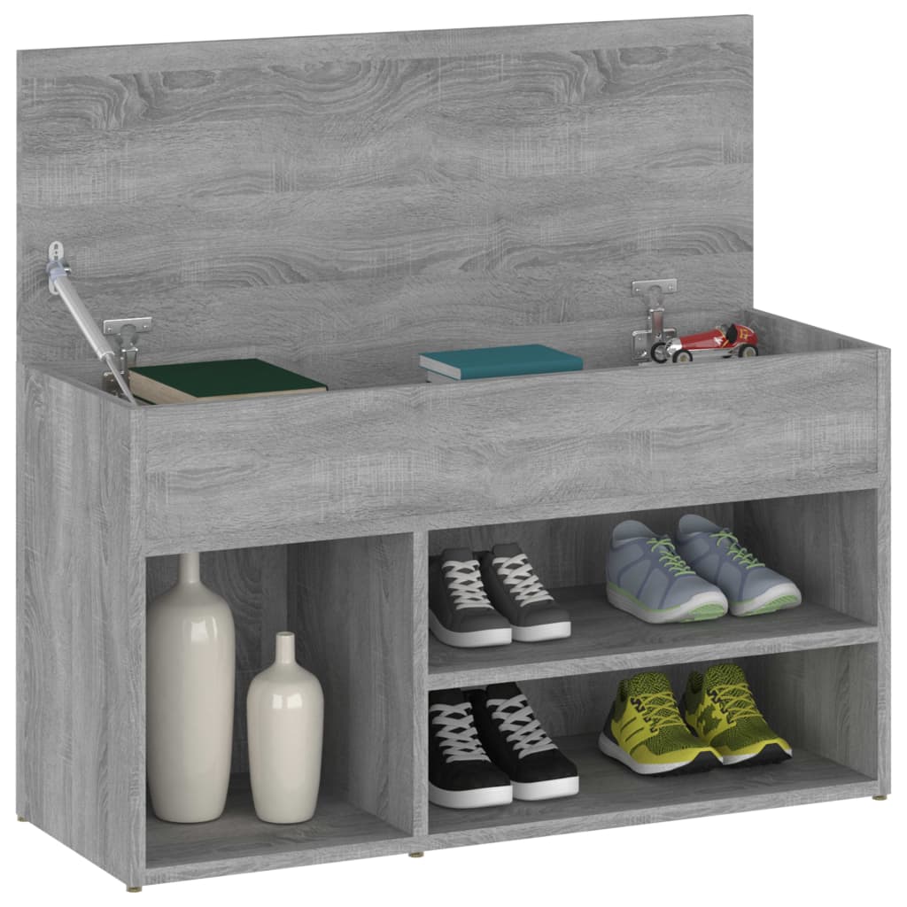 Vidaxl sko sofa 80x30x45 cm forarbejdet træ grå sonoma eg farvet