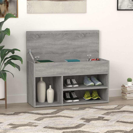 Vidaxl sko sofa 80x30x45 cm forarbejdet træ grå sonoma eg farvet