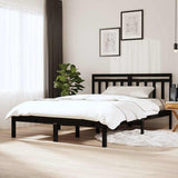 Vidaxl bedframe massief grenenhout zwart 140x190 cm