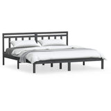 Vidaxl bedframe massief grenenhout grijs 200x200 cm