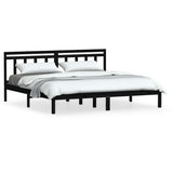 Vidaxl bedframe massief grenenhout zwart 200x200 cm