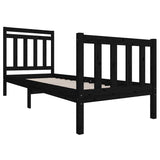 Vidaxl bedframe massief hout zwart 75x190 cm