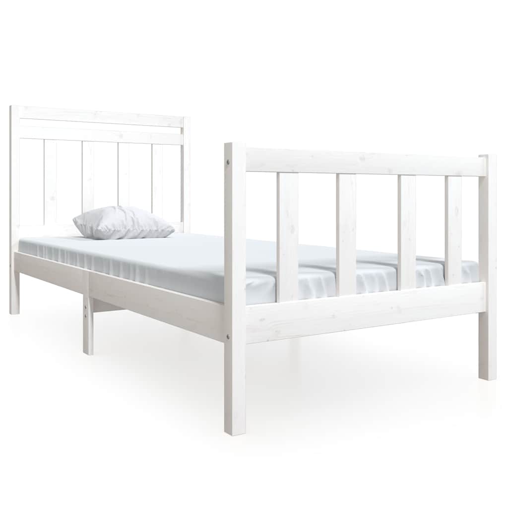 Vidaxl bedframe massief hout wit 100x200 cm