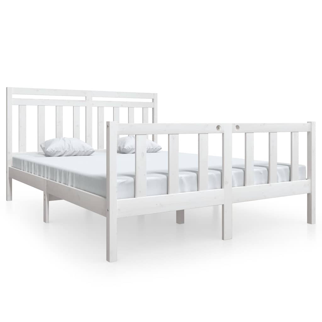 Vidaxl bedframe massief grenenhout wit 160x200 cm