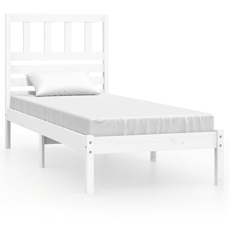 Vidaxl bedframe zonder matras massief grenenhout wit 75x190 cm