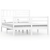 Vidaxl bedframe massief hout wit 120x190 cm
