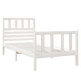 Vidaxl bedframe massief hout wit 75x190 cm