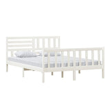 Vidaxl bedframe massief hout wit 150x200 cm