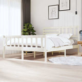 Vidaxl bedframe massief hout wit 160x200 cm