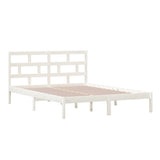 Vidaxl bedframe massief hout wit 150x200 cm