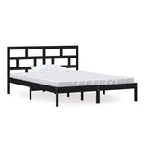 Vidaxl bedframe massief hout zwart 150x200 cm