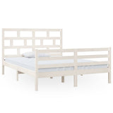 Vidaxl bedframe massief hout wit 150x200 cm