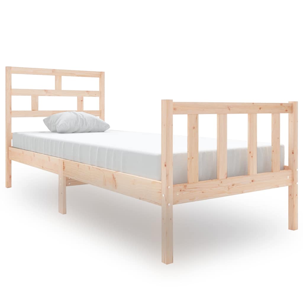 Vidaxl bedframe massief grenenhout zwart 75x190 cm