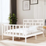 Vidaxl bedframe massief grenenhout wit 135x190 cm 4ft6 double
